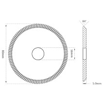 frez Raise P01 HSS 80x5,0x16, 84 stopni, 110 zębów