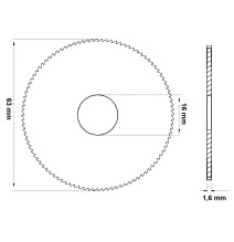 frez Raise HSS 63x1,6x16 - 80 zębów