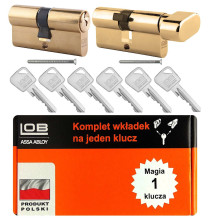 komplet wkładek Lob Ares Duo 35/55 + G35/55 mosiądz