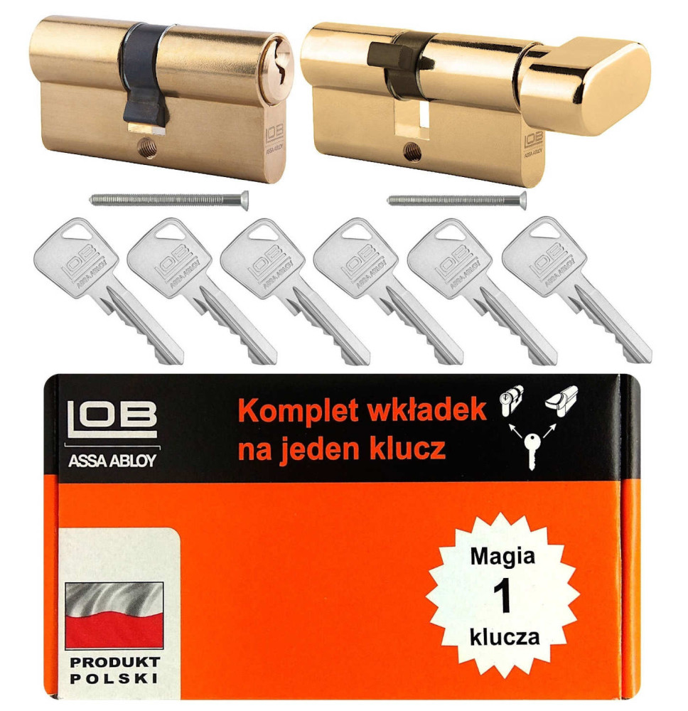 komplet wkładek Lob Ares Duo 35/55 + G35/55 mosiądz