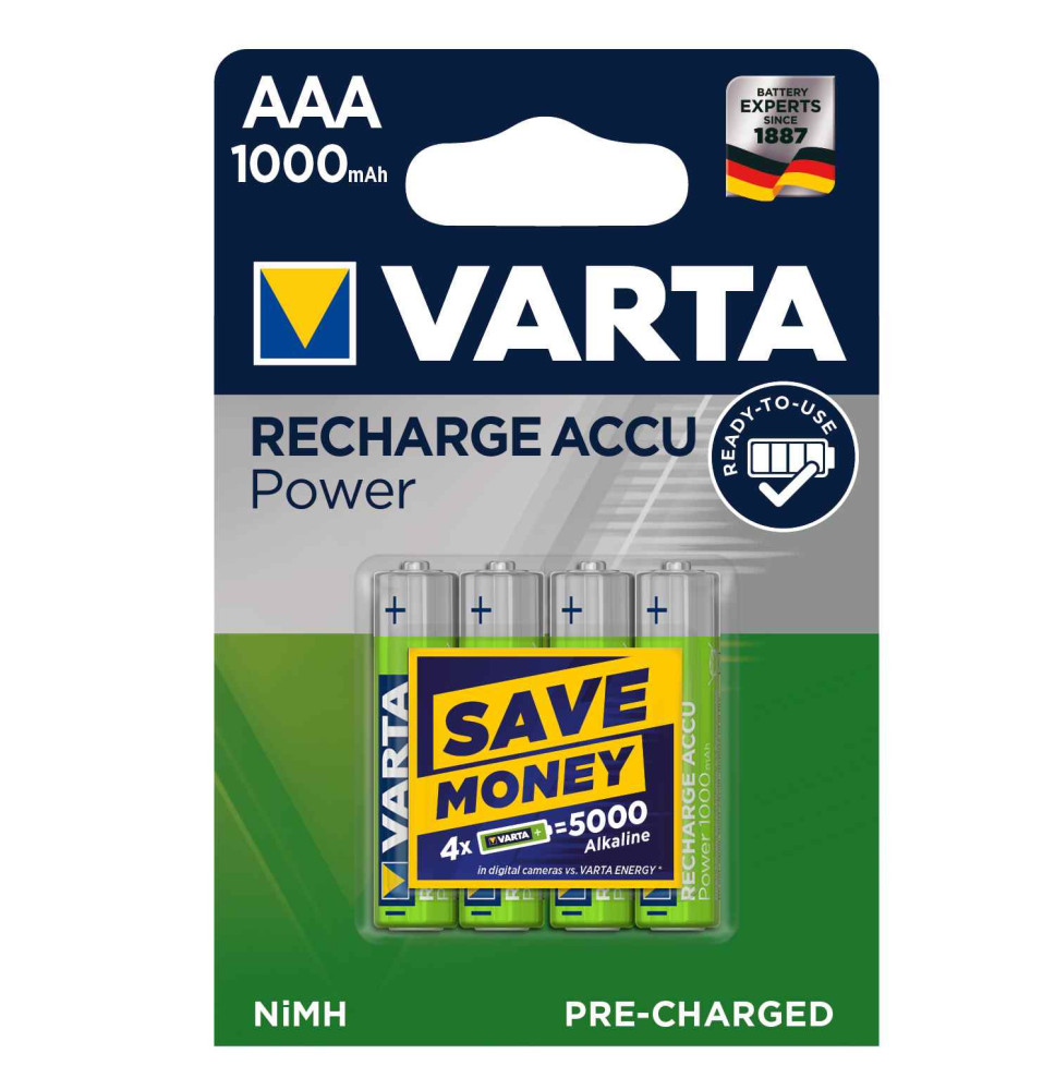 akumulatorek Varta Power AAA 1000mAh - 4 szt