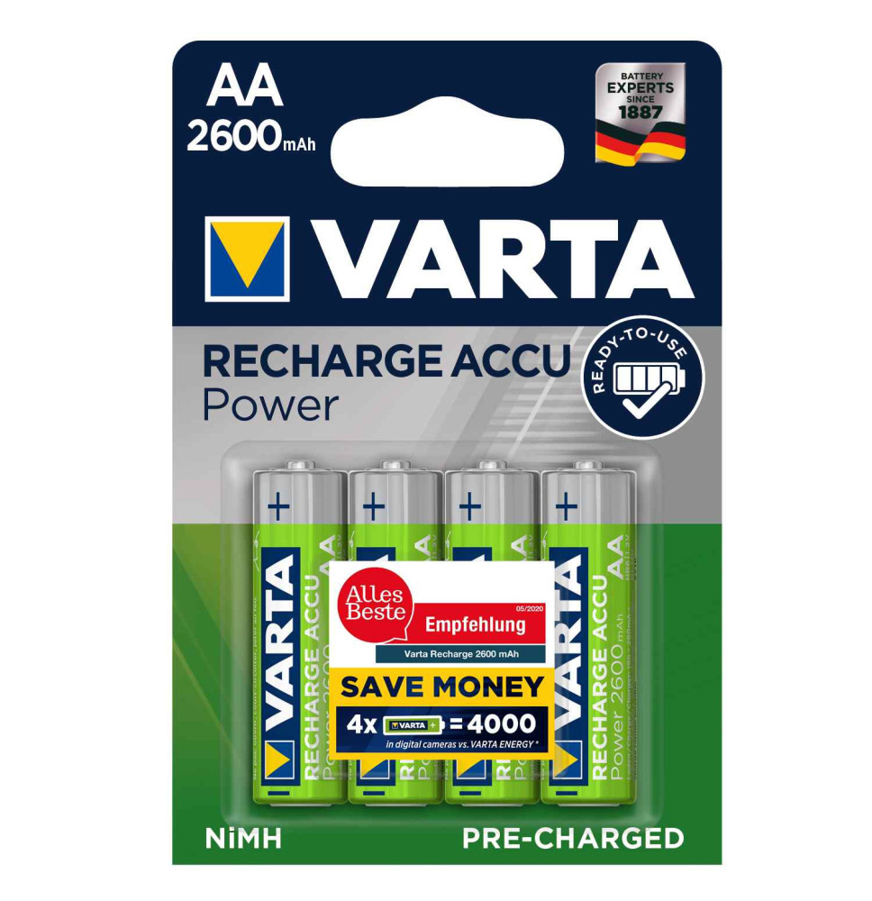 akumulatorek Varta Power AA 2600mAh - 4 szt