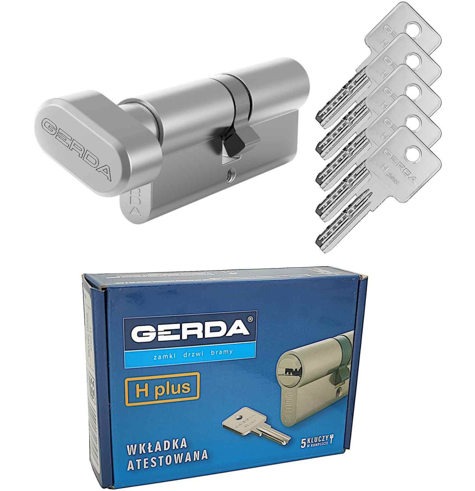 wkładka Gerda H Plus 30/45G z gałką nikiel