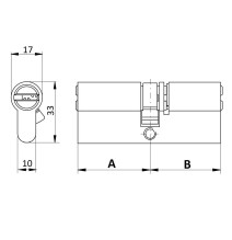 wkładka Yale 2100 35/35G z gałką nikiel