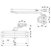 samozamykacz Assa Abloy DC110 z ramieniem srebrny