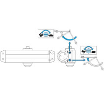 samozamykacz Assa Abloy DC110 z ramieniem srebrny