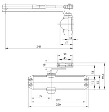 samozamykacz Assa Abloy DC120 z ramieniem srebrny