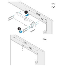 samozamykacz Assa Abloy DC120 z ramieniem srebrny