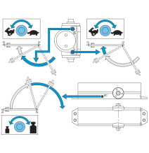 samozamykacz Assa Abloy DC120 z ramieniem srebrny