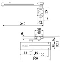 samozamykacz Assa Abloy DC140 z ramieniem srebrny