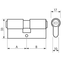 komplet wkładek Mul-T-Lock Classic BW 31/31 + 31/31G satyna