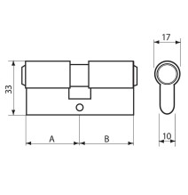 wkładka ekonomiczna Cam 5 30/45 chrom szczotkowany