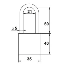 kłódka Lob K351 przedłużony pałąk