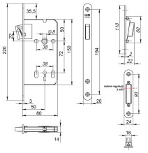 zamek magnetyczny Lob Z75MZ 72/50 na klucz zaczep regulowany