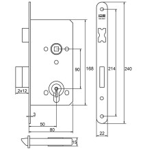 zamek Lob Z95B - 90/50 na wkładkę ocynk żółty