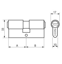 wkładka Gerda Evo 40/55G z gałką nikiel