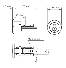 zamek nawierzchniowy Jania Z252 brązowy + wkładka Lob Ares WT01 mosiądz