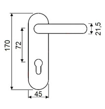 klamka Assa Abloy AHW300UUPZ/9/PB czarna do drzwi PPOŻ