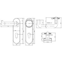 klamko - gałka Assa Abloy AHW300UK/PZ/9/PB czarna do drzwi PPOŻ