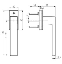 klamka Medos Dublin 35/45 RAL 9016 biała