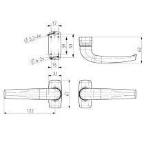 klamka Medos Merkury RAL 9016 biała