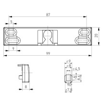 zatrzask balkonowy Medos Aluplast/Wital/Decco z pochwytem PCV RAL 8019 brązowy i wkrętami