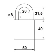 kłódka Lob KZ50 system jednego klucza