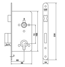 zamek Lob Z765 prawy