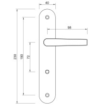 klamka Lob MKS-C72-10-11 biała, WC, długi szyld