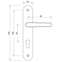 klamka Lob MKS-B90-10-11 biała, na wkładkę, długi szyld