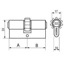 wkładka Gerda Pro System X 35/55Z z zębatką nikiel