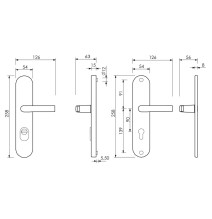 klamka Lob Herkules 2 XT, 90 mm, F6 inox