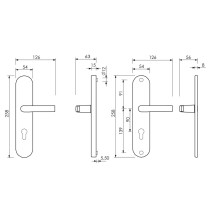 klamka Lob Herkules 2, 90 mm, F1 srebrna