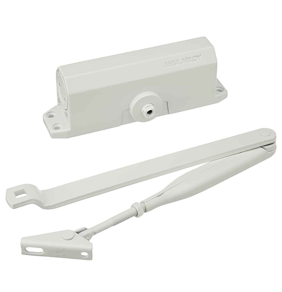 samozamykacz Assa Abloy DC110 z ramieniem biały, RAL 9016