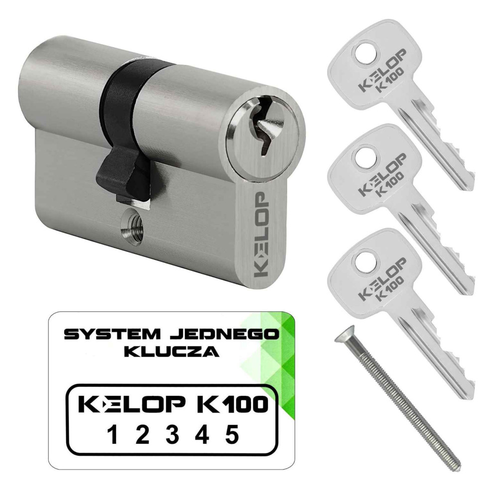 wkładka KELOP K100 30/30 nikiel system jednego klucza