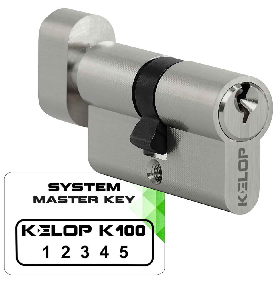 wkładka KELOP K100 30/30G z gałką nikiel system master key