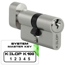 wkładka KELOP K100 30/40G z gałką nikiel system master key