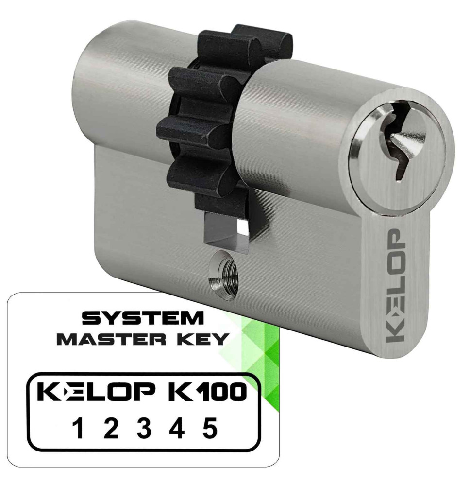 wkładka KELOP K100 30/40Z z zębatką nikiel system master key