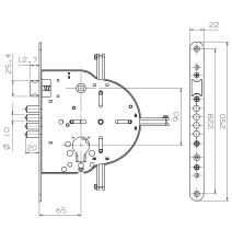 zamek RB 265 antywłamaniowy do drzwi Mul-T-Lock, Multi-Door i Key-Lock