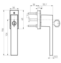 klamka Medos Dublin 35/45 RAL 9016 biała z kluczem